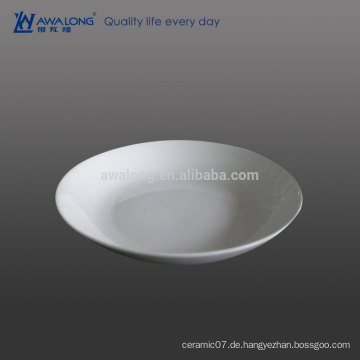 9 Zoll Plain White Hotel verwendet Fine Bone China White Round Großhandel Dinner Platten, weiße Keramikplatten Bulk